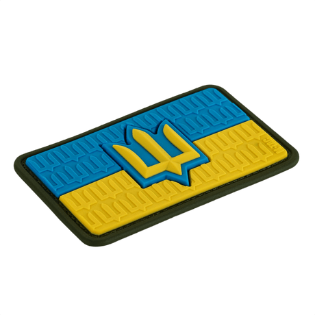 M-Tac patch Ukraine Flag med ZSU Trident PVC fremhever ukrainsk stolthet og arv; holdbart PVC-materiale, 3D-design