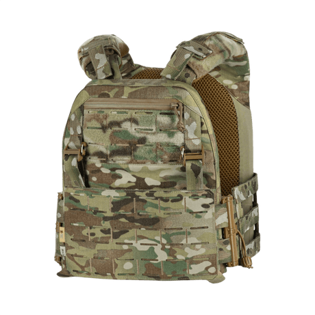 M-Tac Plate Carrier Cuirass Elite Gen.II med slitesterkt Cordura 500D-materialvalg og hurtigspenner til taktisk bruk. Egnet for ESAPI Medium-plater.