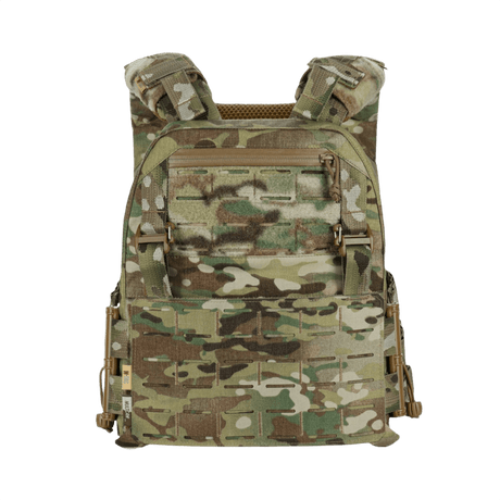 M-Tac Plate Carrier Cuirass Elite Gen.II med kamuflasjemønster og hurtigspenner, laget av Cordura 500D for holdbarhet.