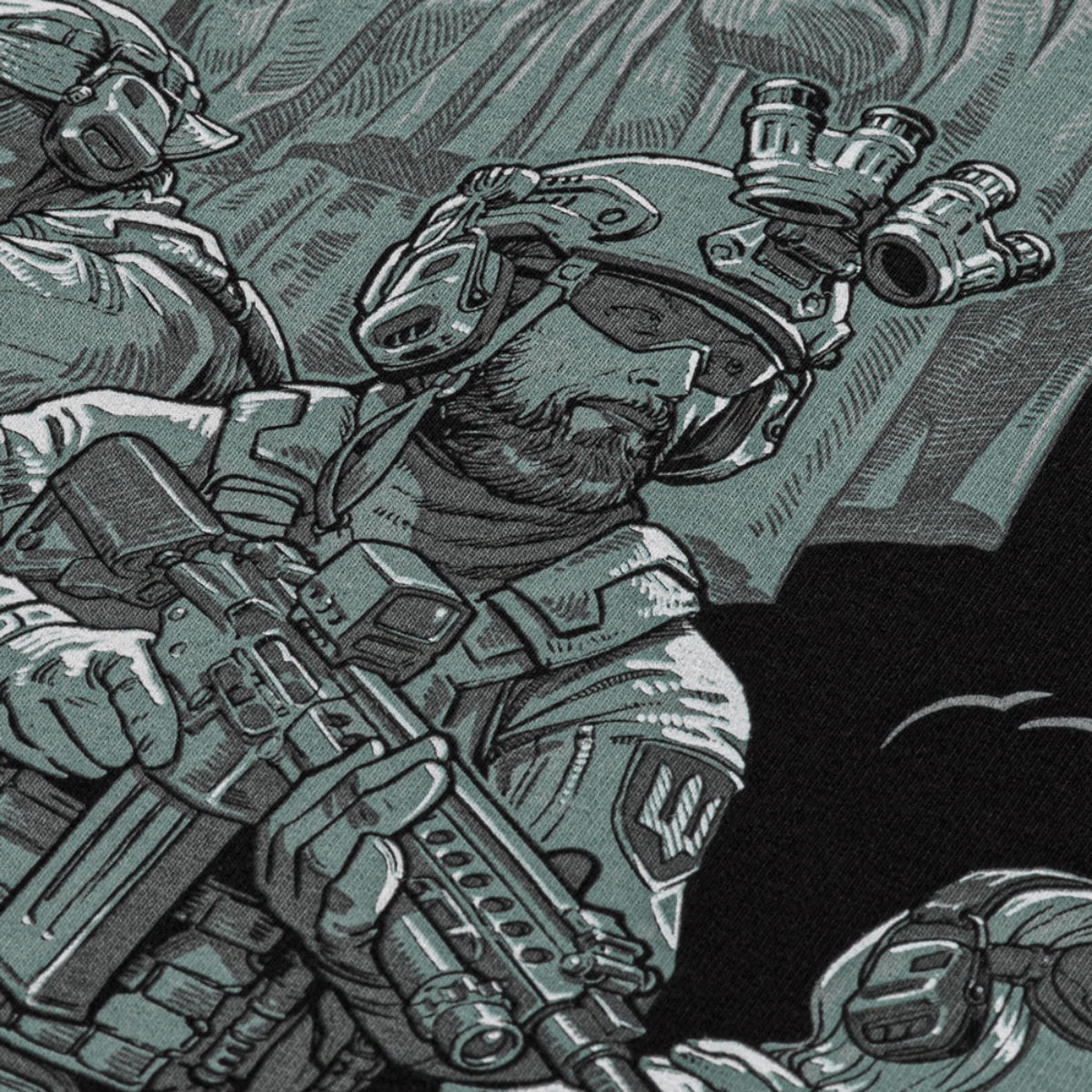 M-Tac Raglan Freedom trøje med tryk af ukrainske soldater, symboliserer mod og esprit de corps