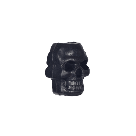 M‑Tac Skull Stopper-perle i plast for paracord-prosjekter, ideell for nøkkelringer og tilbehør, 6 mm hull, 17 x 12 mm, svart skalledesign