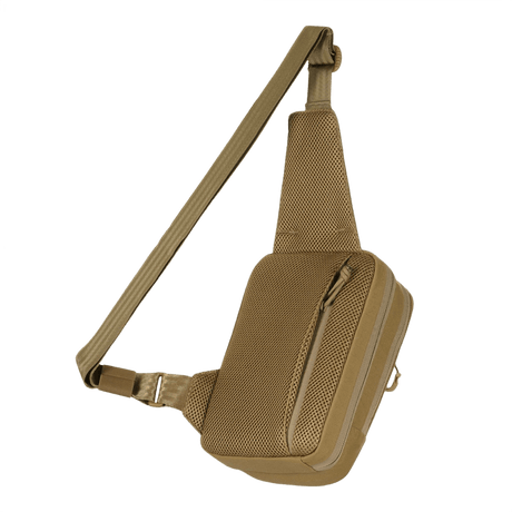 M-Tac Sling Pistolveske Elite Hex med Velcro i slitesterk Cordura, beige, med justerbar skulderrem og Velcro for merker.