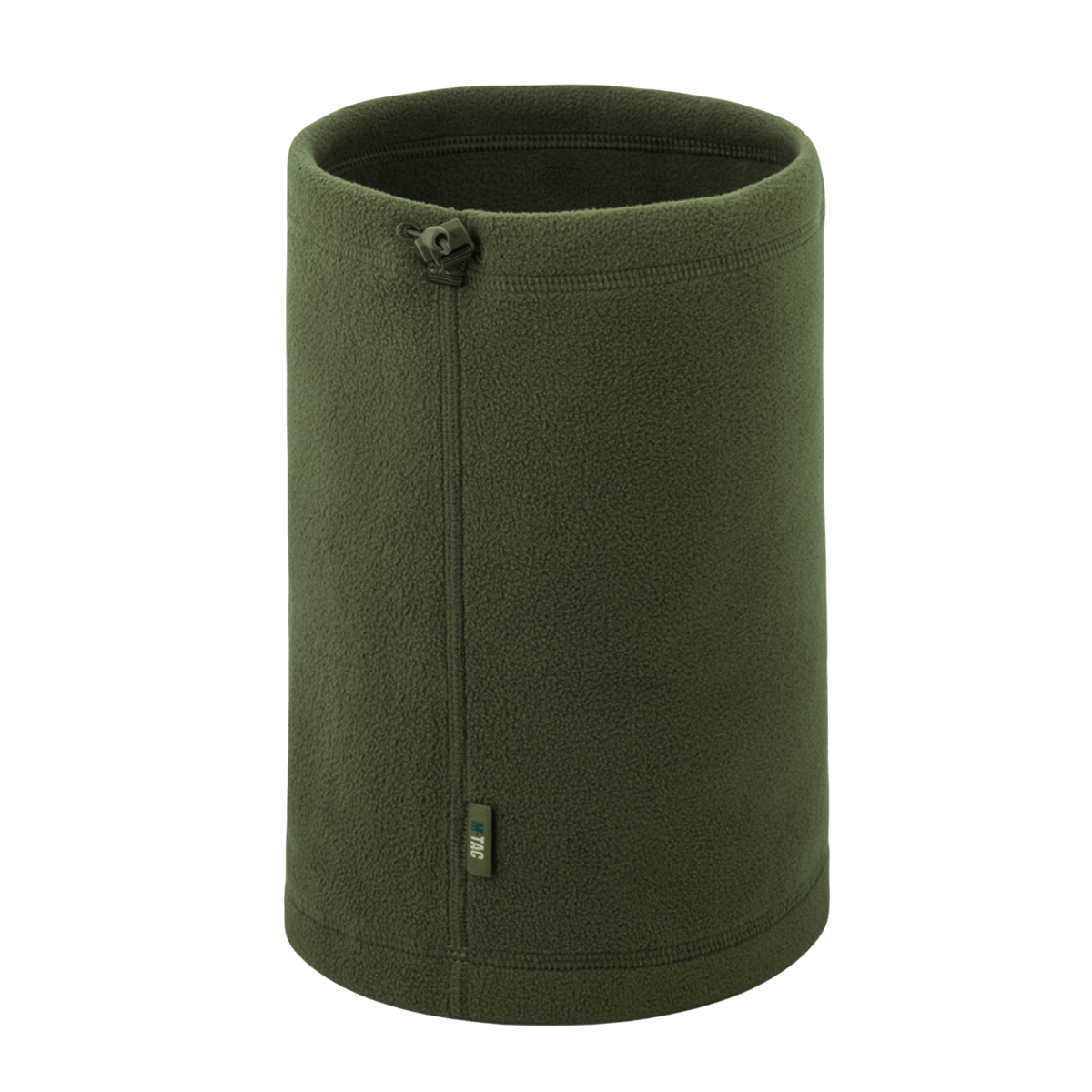 M-Tac Snood Elite Kort Justerbar Fleece i olivengrøn, multifunktionel snood til koldt vejr, med justerbar snor for optimal pasform.