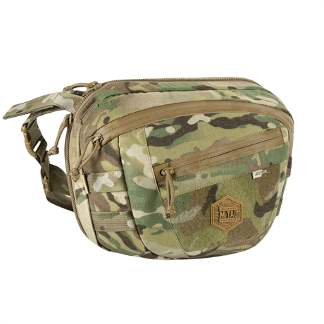 M-Tac Sphaera Hardsling Bag Large Elite med Velcro i Cordura-materiale med justerbar skulderrem og Velcro-panel i kamuflasjedesign.