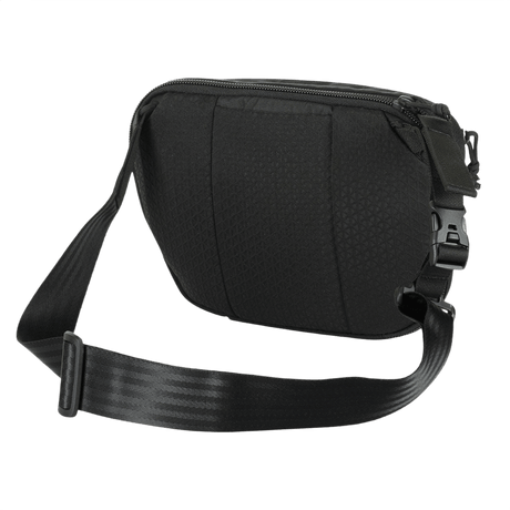M-Tac Sphaera Hex Hardsling Bag Large Elite i svart med justerbar rem og robust glidelåslukking, sett fra siden.
