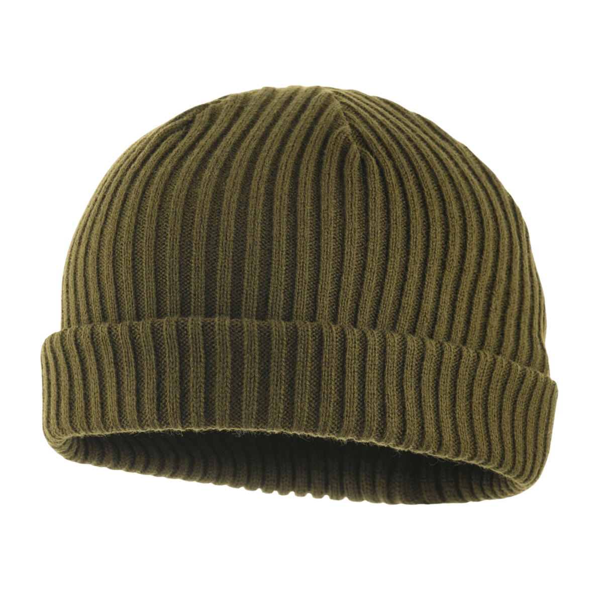 M-Tac Watch Cap 100% Akryl, olivengrøn strikket hue til køligt vejr, lav profil med dobbelt opslag, lavet af 100% akryl, størrelse L.