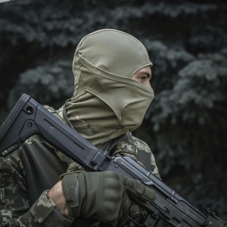 M-Tac Sweater-Ninja-Balaclava Premium beskytter ansigt og hoved i aktive omgivelser, lavet af Polartec® Power Dry materiale.