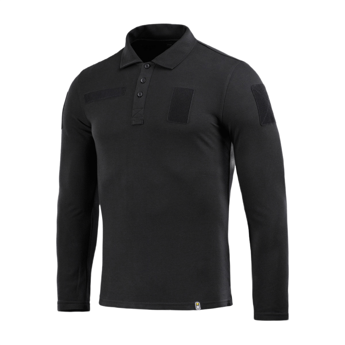 M-Tac Tactical Polo Shirt Langærmet 65/35 til politi og sikkerhedsarbejde i sort med velcro-paneler