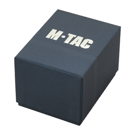 Emballasje for M‑Tac Taktisk Adventure-ur i svart kartong med logo