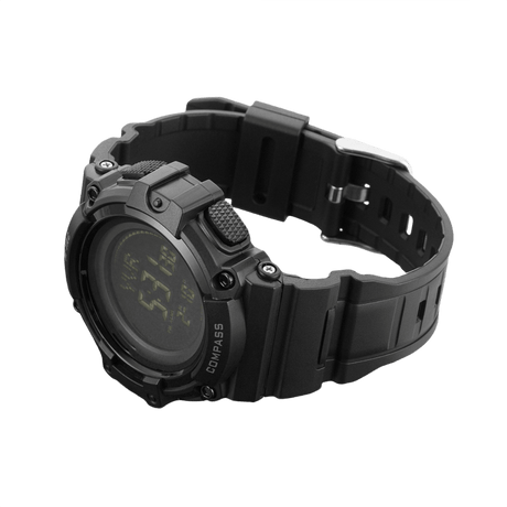 M-Tac Tactical Ur med Kompass 2233 i robust svart design, ideell for utendørs og taktisk bruk, med kompass og LED-bakgrunnsbelysning.