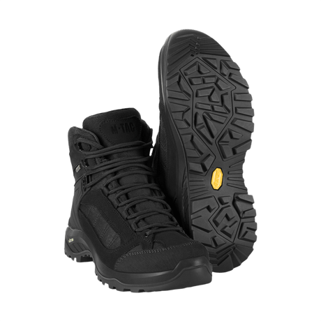 M-Tac Taktiske Demi-Season Støvler Pro Line med Vibram-sål, designet for taktikk, fotturer og fysisk aktivitet, laget i suede og Cordura.
