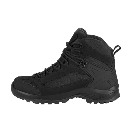M-Tac Taktiske Demi-Season Støvler Pro Line i sort suede og Cordura med Vibram-sål. Ideell for taktisk bruk og fotturer. Komfort og holdbarhet.