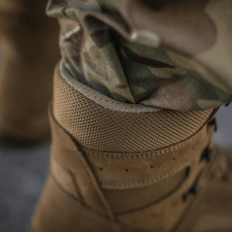 M-Tac taktiske sommersko i slitesterkt lær og Cordura® mesh for komfort i varmt, krevende terreng. EU-produsert