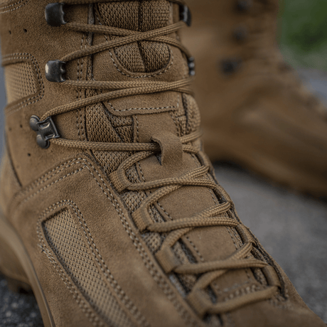 M-Tac Taktiske Sommerstøvler i lær og Cordura® mesh for komfort på varme dager og utfordrende terreng, produsert i EU.