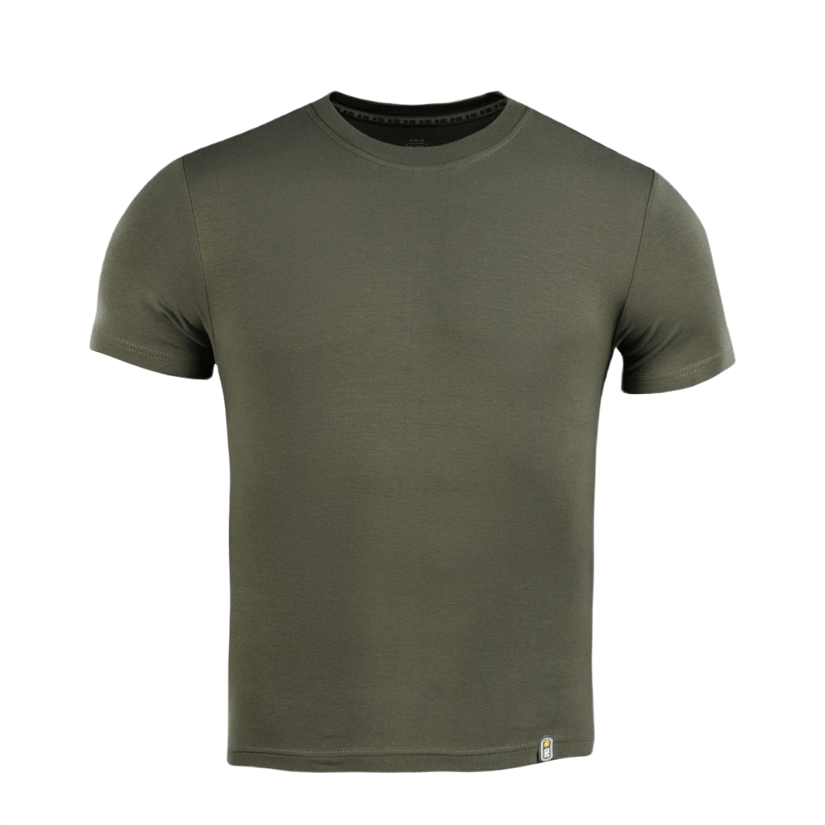 M-Tac T-shirt 93/7 i olivengrøn, lavet af 93% bomuld og 7% elastan, ideel til hverdags- og aktiv brug, komfortabel og holdbar