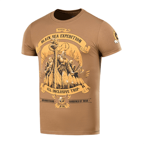 M-Tac T-shirt Black Sea Expedition fra 93% bomuld med tryk, ideel til aktiv livsstil og hverdag, holdbar og komfortabel