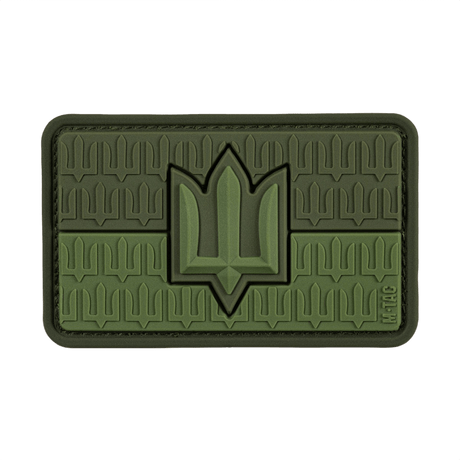 M-Tac patch Ukraine Flag med ZSU Trident PVC i grønn, symboliserer stolthet over Ukrainas hær og kultur. Laget av 3D PVC