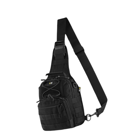 M-Tac Urban Line City Patrol Fastex-veske i svart, hybrid mellom veske og ryggsekk med vannavvisende 600D polyester og PVC-coating.