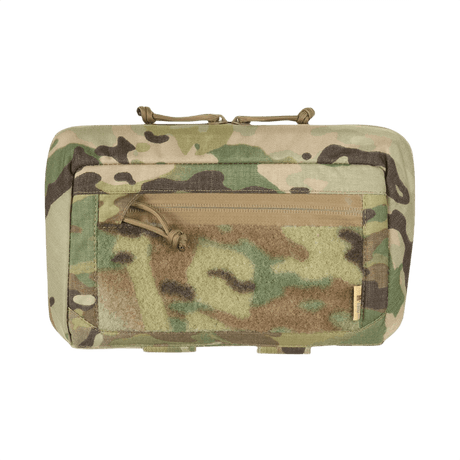 M-Tac Admin Pouch Large Elite Gen.II i camo, designet for oppbevaring med AquaGuard-glidelås og Velcro-tilbehør.