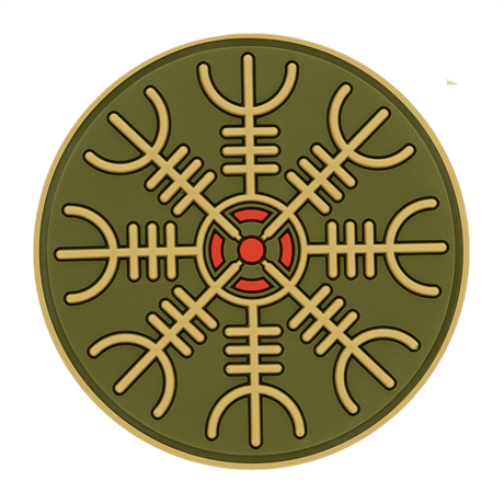 M-Tac Patch Egeshjelm 3D PVC med Helm of Terror vikingsymbol, 55 mm, gummi, Velcro, for montering på uniform eller utstyr.