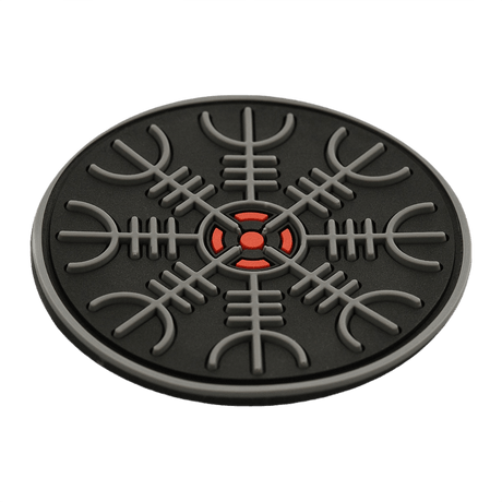 M-Tac Patch Egeshjelm 3D PVC med Helm of Terror symbol, 55 mm diameter, med Velcro for uniformer og utstyr.