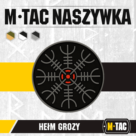 M-Tac Patch Egeshjelm 3D PVC med Velcro, ikonisk vikingsymbol Helm of Terror, 55 mm diameter, gummi, 3D-effekt, Velcro-montering.
