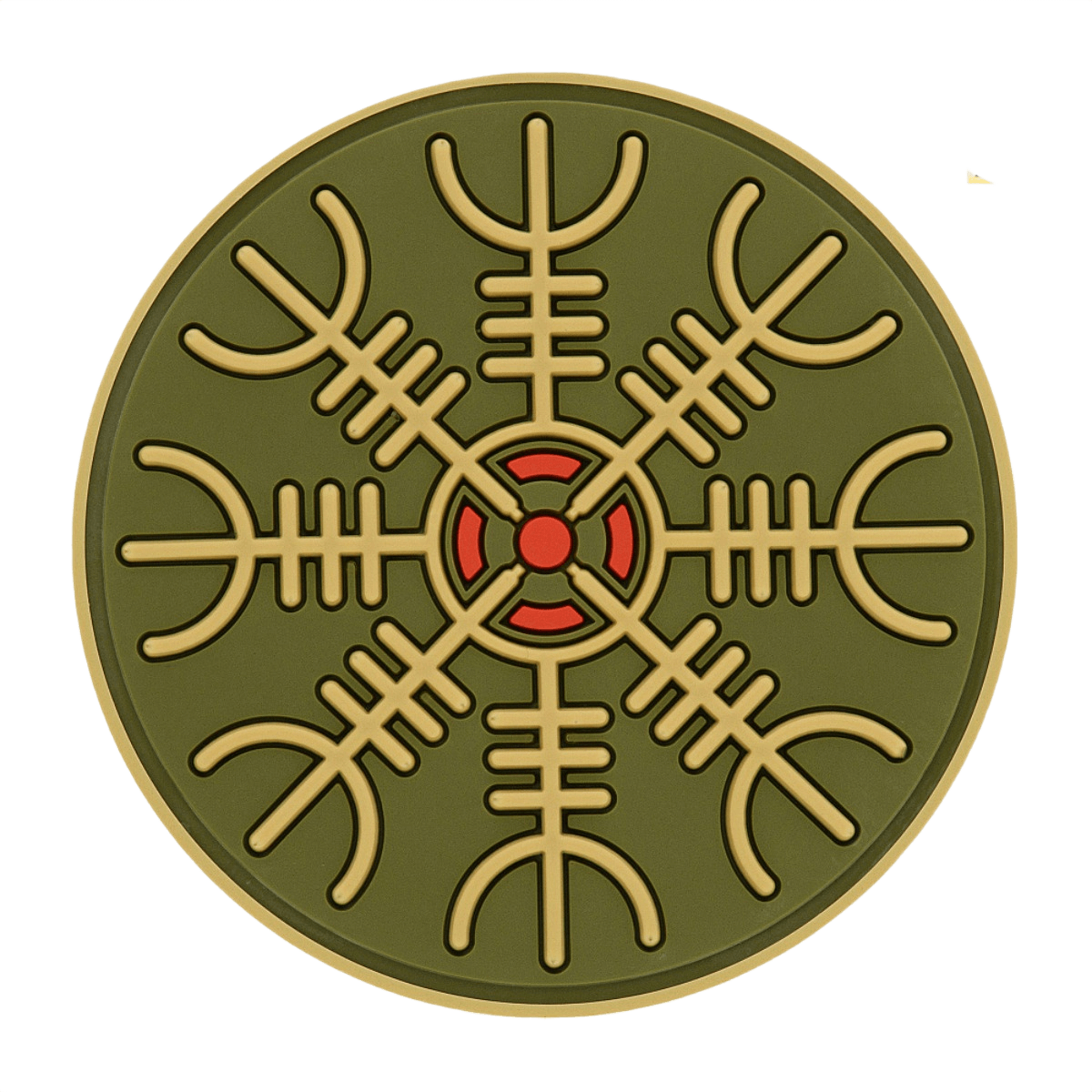 M-Tac Patch Egeshjelm 3D PVC med Helm of Terror vikingesymbol, 55 mm, gummi, Velcro, til montering på uniform eller udstyr.