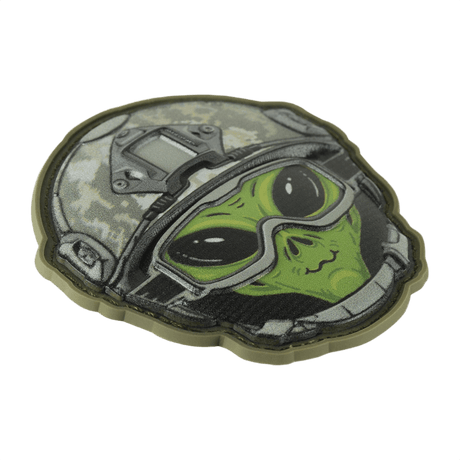 M-Tac Patch Emoji #14, 3D PVC morale patch med alien-design og Velcro, perfekt for utstyr, klær eller vesker. Størrelse: 6.5 x 6.5 cm.