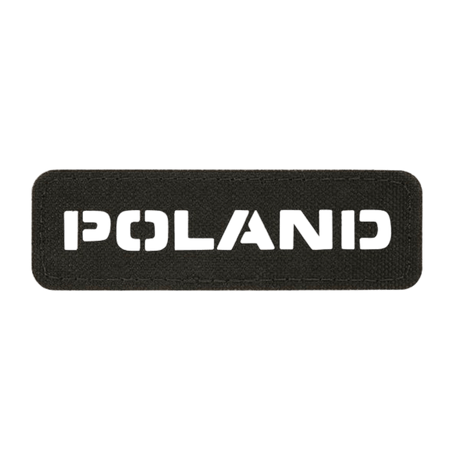M‑Tac Patch Poland End-to-End 25x80 i svart Cordura 500D med lasergravering og velcro-lukking, 25x80 mm, nasjonalitetsmarkør.