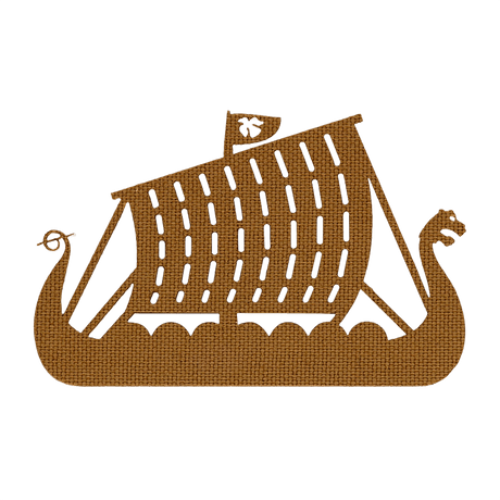 M-Tac Patch Drakkar Laser Cut – vikingskip viser et Drakkar, egnet for uniform eller veske, laget av Cordura 500D med Velcro-feste.