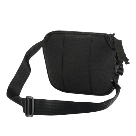M-Tac Sphaera Hex Hardsling Bag Large Elite i svart på hvit bakgrunn. Praktisk skulderveske med justerbar rem, ideell for hverdagsbruk.