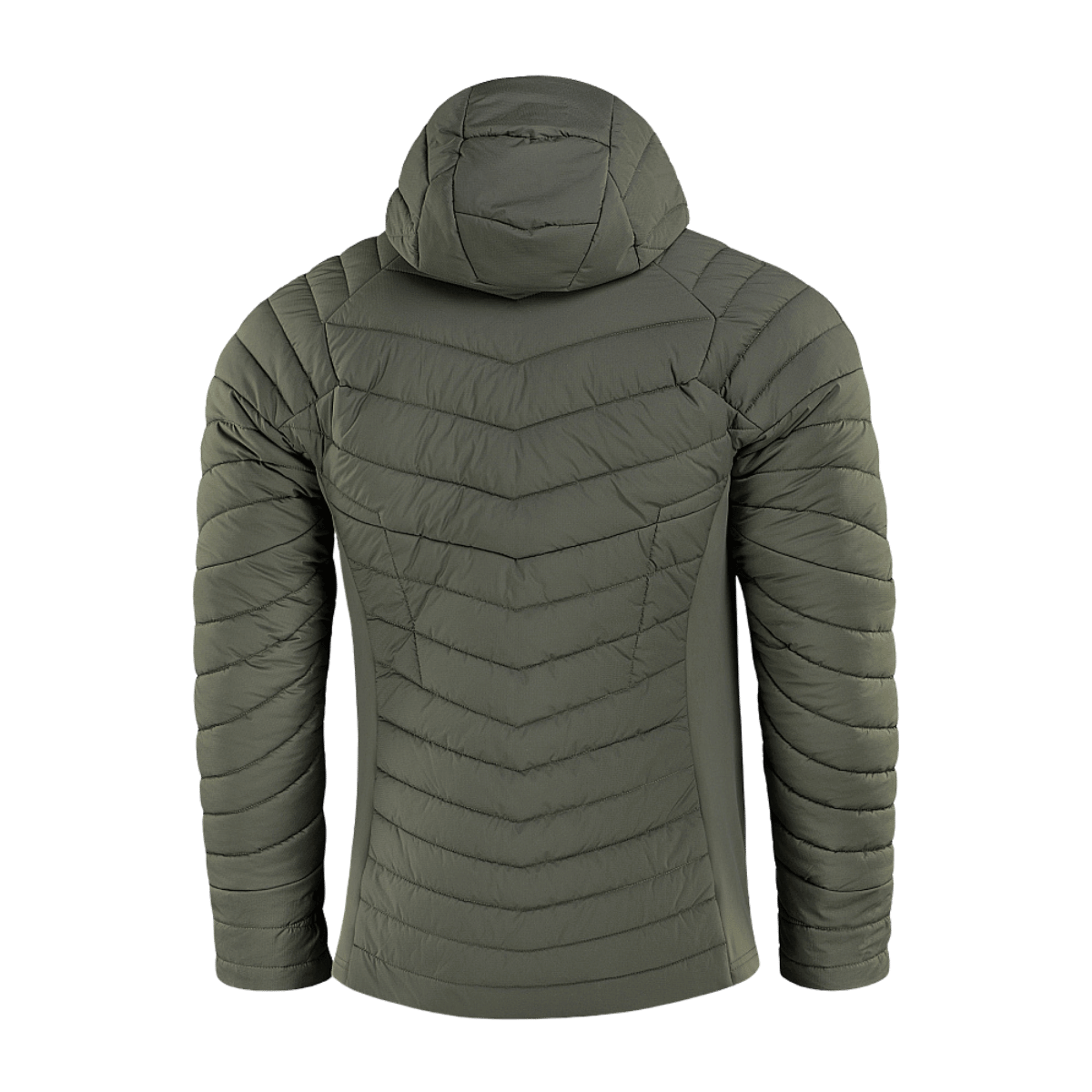 M-Tac Jarl Jakke i olivengrøn set bagfra, fremstillet af Toray mechanical stretch nylon.