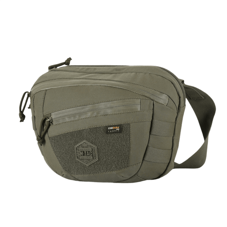 M-Tac Sphaera Hardsling Bag Large Elite med Velcro, kompakt veske i slitesterkt Cordura-materiale med justerbar skulderrem og front Velcro-panel.