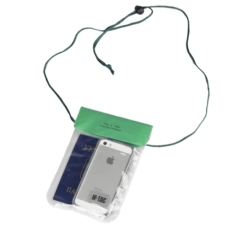 M-Tac Vanntett etui for dokumenter for å beskytte telefon og pass mot vann, med snor for utendørsaktiviteter.