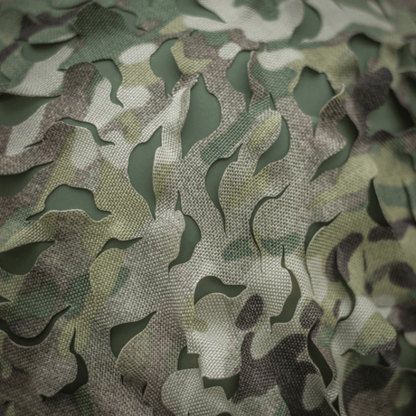 M‑Tac Vilha Hjelmcover Elite med MULTICAM-camouflage og Laser Cut design for FAST hjelmer, materialer: Cordura 500D og mesh.