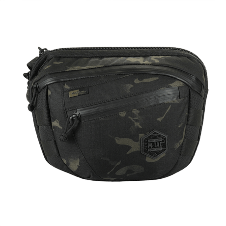 M-Tac Sphaera Hex Hardsling Bag Large Elite i svart camo-design, egnet for utendørs og taktisk bruk.