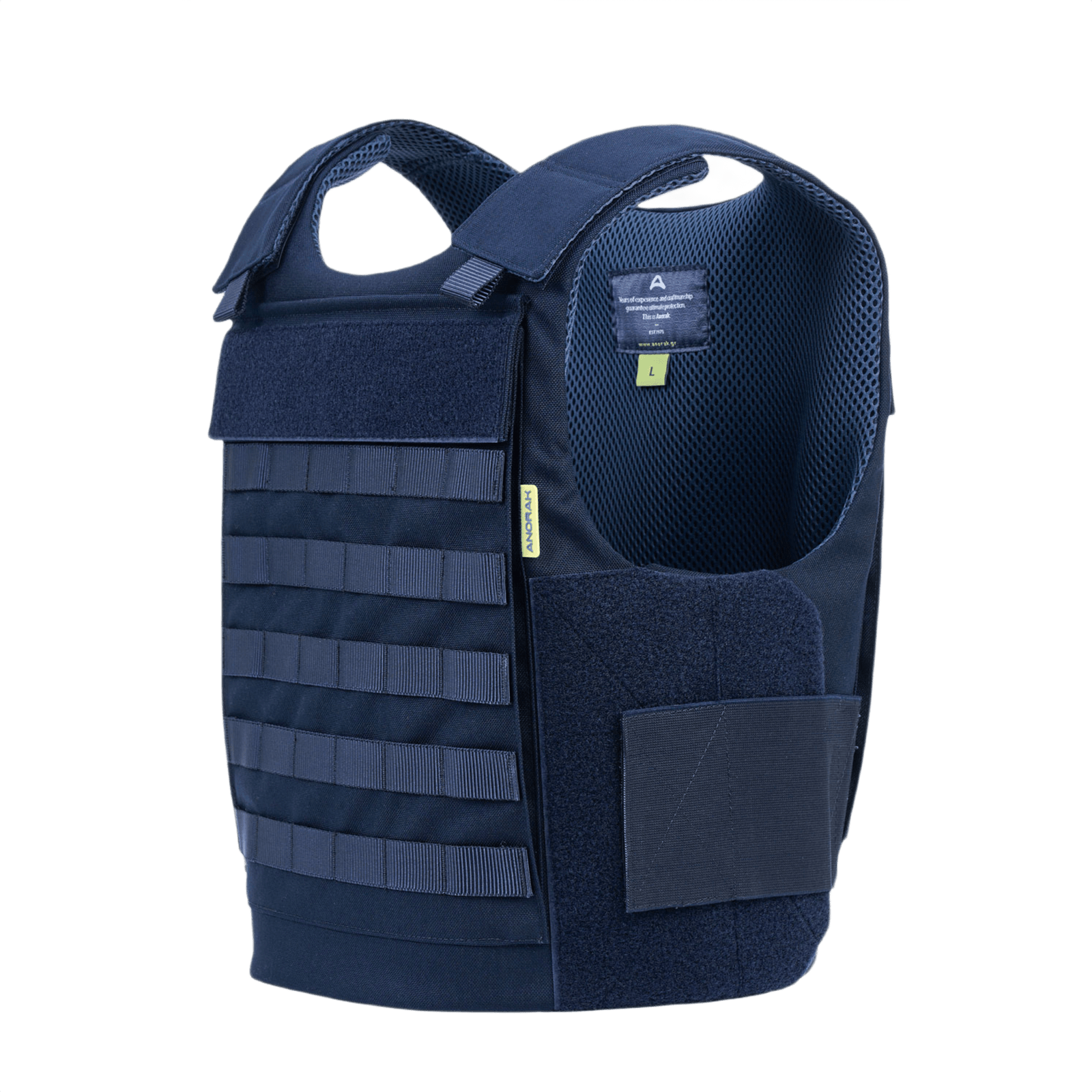 Anorak Niobium® Duty III-M Stik & Skudsikker Vest i marineblå, designet til multi-trussel beskyttelse mod skud og knivangreb.