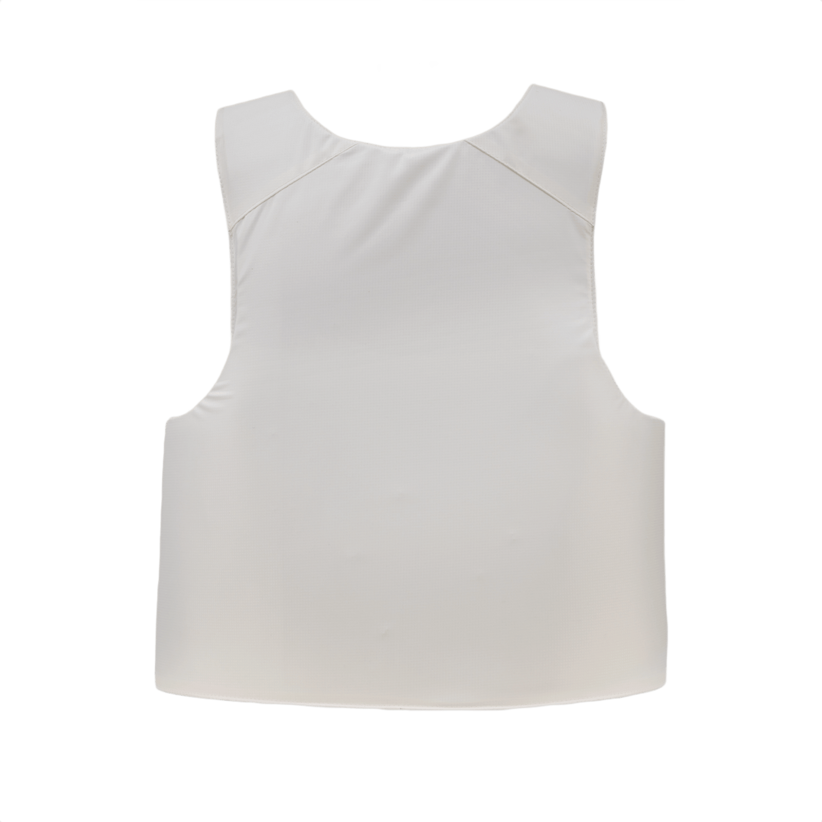 Anorak Niobium® Concealable IV Stik & Skudsikker Vest i hvid, set bagfra, med rip-stop stof til skjult bæring og beskyttelse.