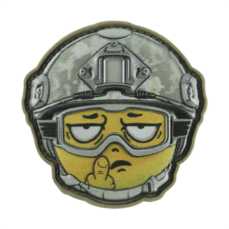 M-Tac Patch Emoji #24 med 3D-effekt i PVC og Velcro, militær emoji morale patch, ideell for veske eller utstyr, 6.5 x 6.5 cm