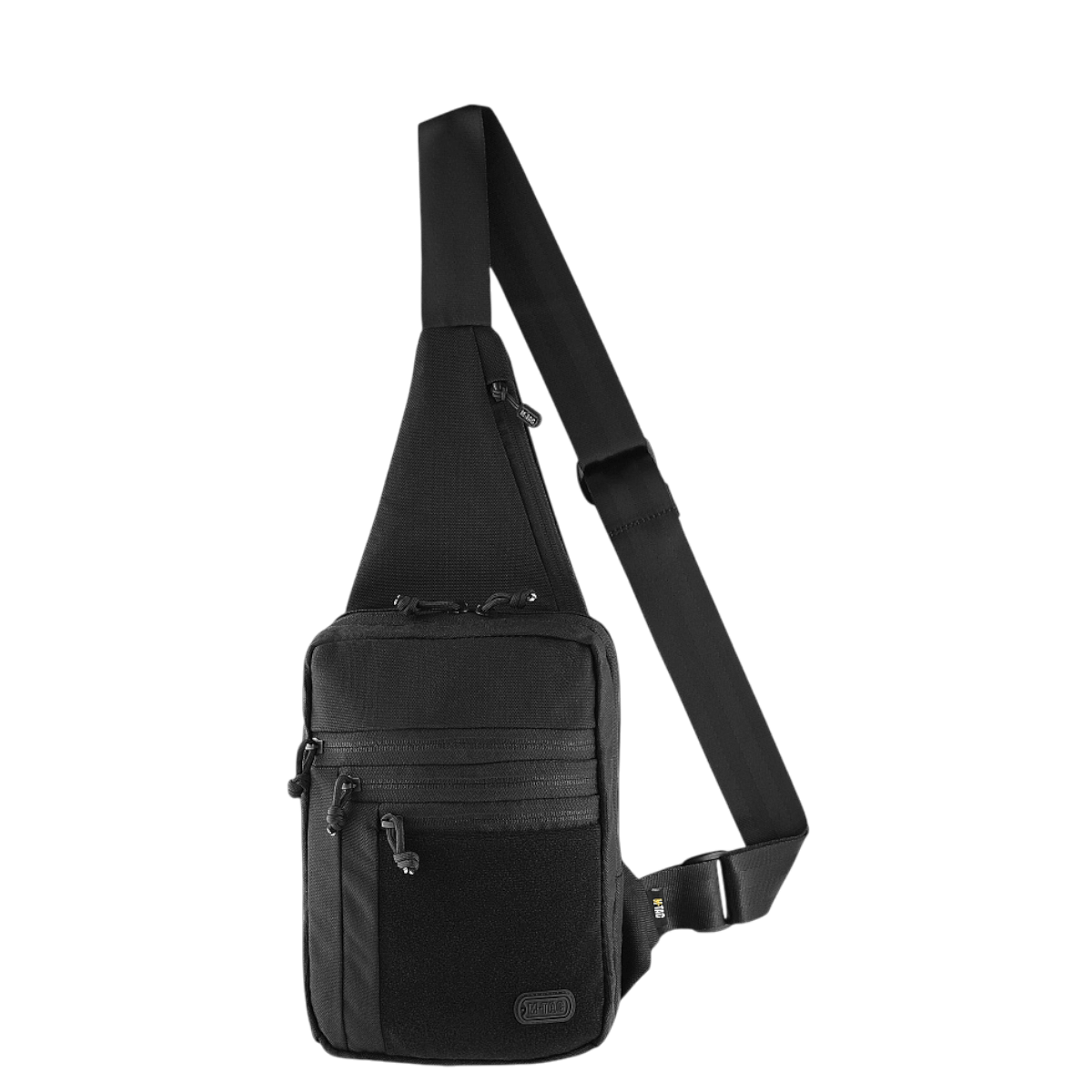 M-Tac Carry Sling Taske Elite Gen.IV med Velcro, sort skudertaske til skjult våbenbæring med justerbar rem og fem ekstra rum.