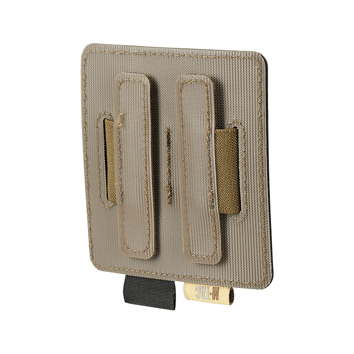 M-Tac Double Mag Pouch Hook Backed Magazine i beige med justerbare rumdele og Velcro-fastgørelse til tasker og rygsække.