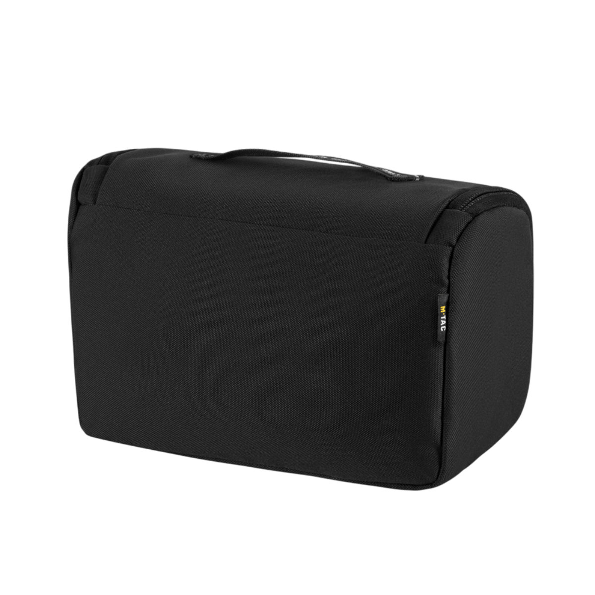 M-Tac Toilettaske i sort 600D polyester, kompakt design til rejser og hverdagsbrug, vandafvisende og formholdende.