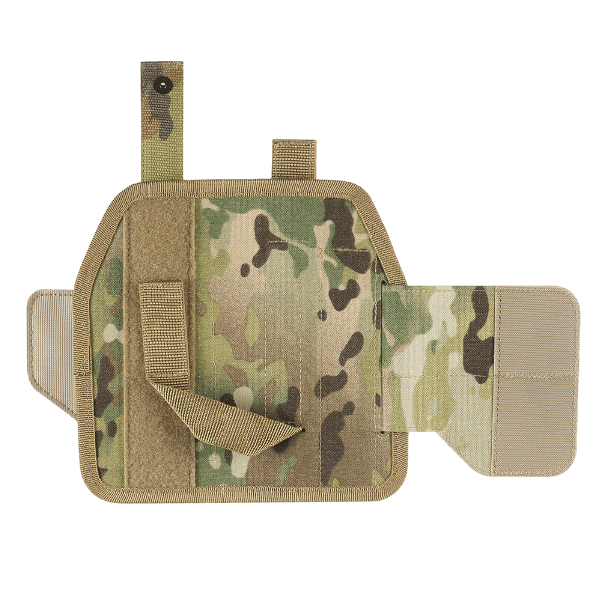 M-Tac Universal Taktisk Hylster Elite Venstre med Laser Cut Cordura 500D design og MOLLE-interface, camouflagefarvet.