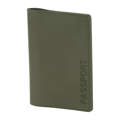M‑Tac Pascover i grøn polymer, beskytter pas mod skader med "Passport" tryk og rum til kort.