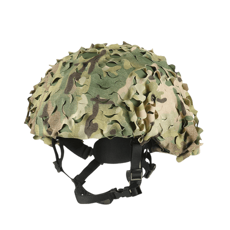 M‑Tac Vilha Hjelmdæksel Elite i MULTICAM-camouflage på FAST hjelm med Velcro-paneler og justerbar pasform.