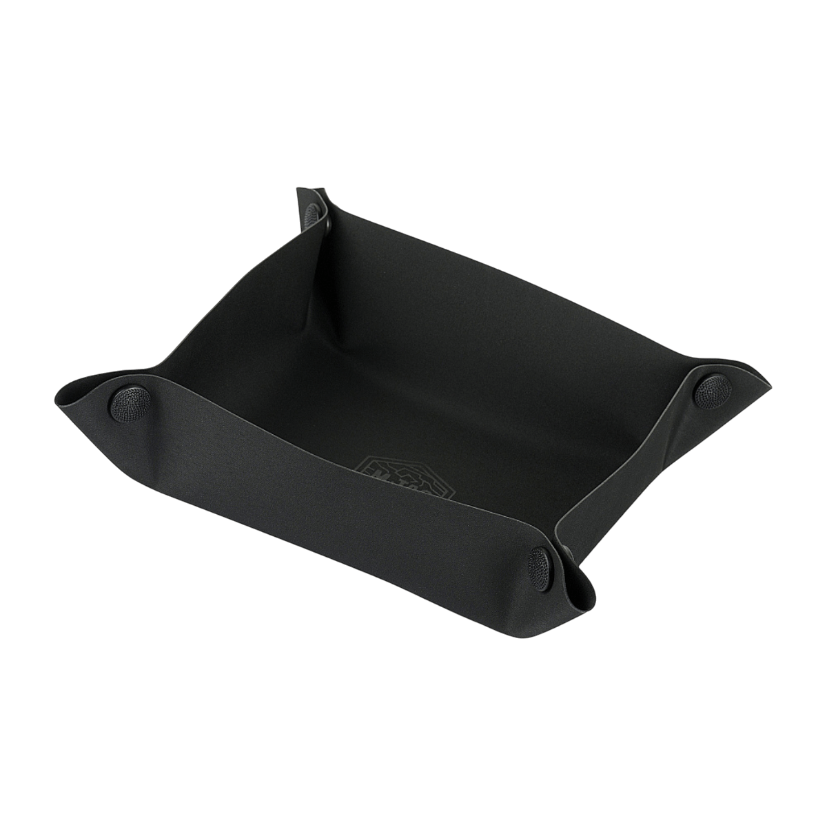 M‑Tac Vedligeholdelsesbakke 24x24 cm i sort polymer, ideel til våbenrengøring og organisering, med foldbare hjørner og M-Tac logo.