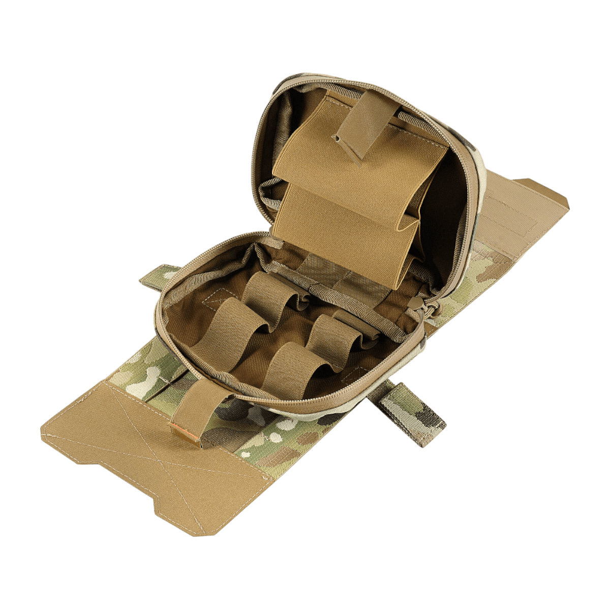 M-Tac Horisontal Medic Lomme Large Elite, robust Cordura 500D taske med organizer til førstehjælp, camouflagemønster