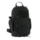 M-Tac STURM Elite Rygsæk i sort, taktisk design med Cordura-materiale og MOLLE Laser Cut panel, perfekt til kortvarige feltture.