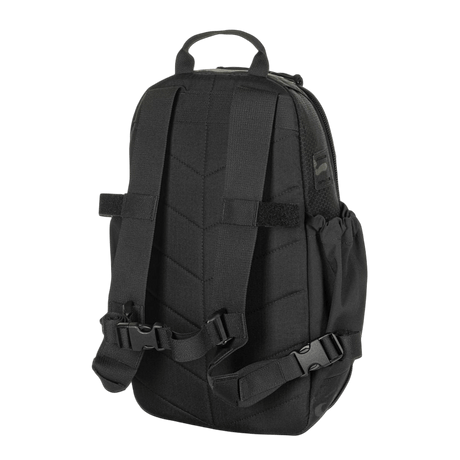 Sort M-Tac STURM Elite Rygsæk med justerbare stropper og slidstærkt design, perfekt til kortvarige ophold i felten.