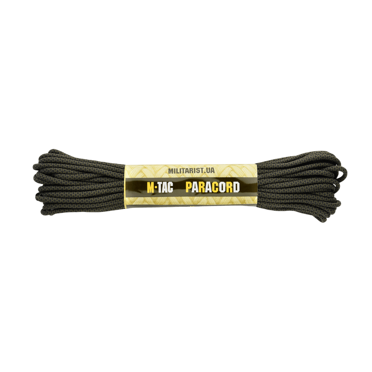 M‑Tac Paracord 550 Type III 15 m i sort nylon med høj brudstyrke til friluftsliv og nødbrug